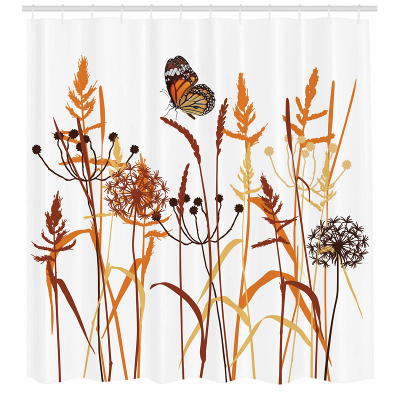 East Urban Home Butterfly Shower Curtain Set + Hooks Wayfair